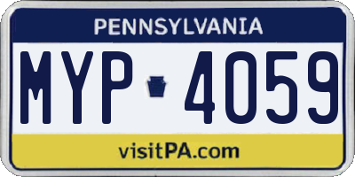 PA license plate MYP4059