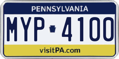 PA license plate MYP4100