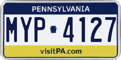 PA license plate MYP4127