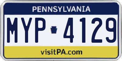 PA license plate MYP4129