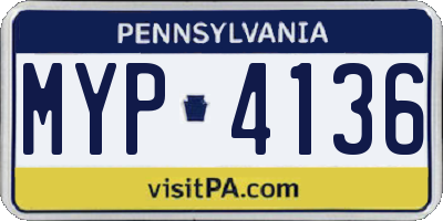 PA license plate MYP4136