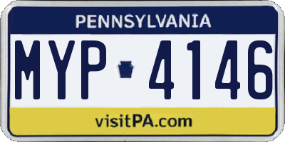 PA license plate MYP4146