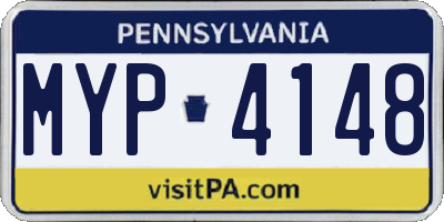PA license plate MYP4148