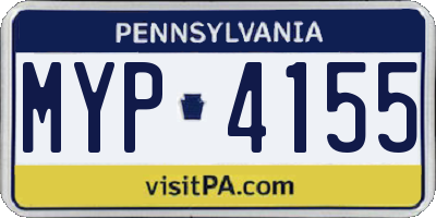 PA license plate MYP4155