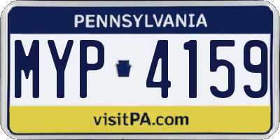 PA license plate MYP4159