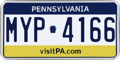 PA license plate MYP4166