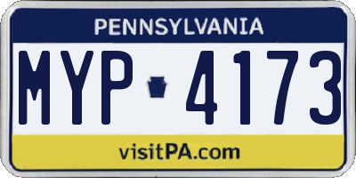 PA license plate MYP4173
