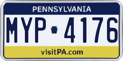 PA license plate MYP4176