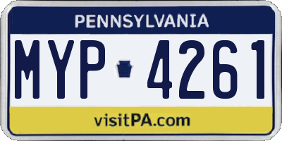 PA license plate MYP4261