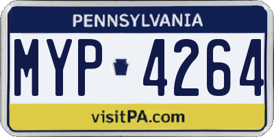 PA license plate MYP4264