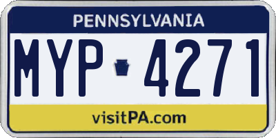 PA license plate MYP4271