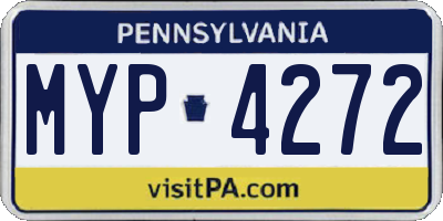 PA license plate MYP4272