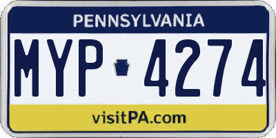 PA license plate MYP4274