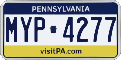 PA license plate MYP4277