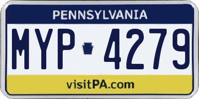 PA license plate MYP4279