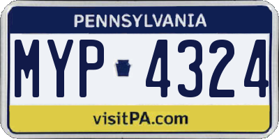 PA license plate MYP4324