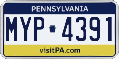 PA license plate MYP4391