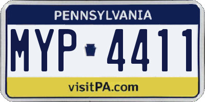 PA license plate MYP4411