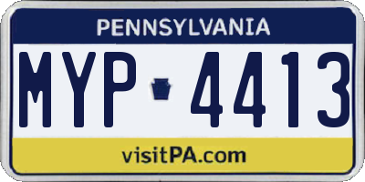 PA license plate MYP4413