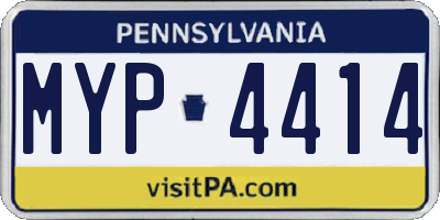 PA license plate MYP4414