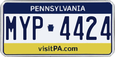 PA license plate MYP4424