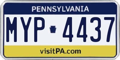 PA license plate MYP4437