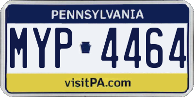 PA license plate MYP4464