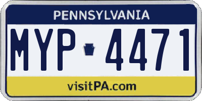 PA license plate MYP4471