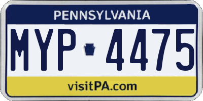 PA license plate MYP4475