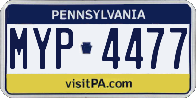 PA license plate MYP4477