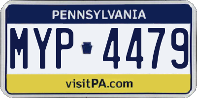 PA license plate MYP4479