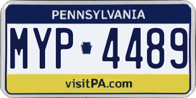 PA license plate MYP4489