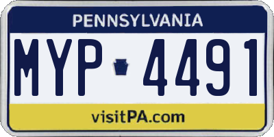 PA license plate MYP4491