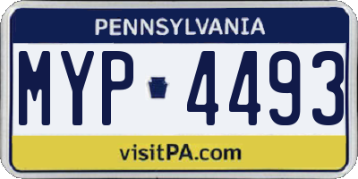 PA license plate MYP4493