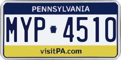 PA license plate MYP4510