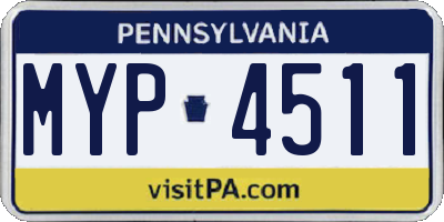 PA license plate MYP4511