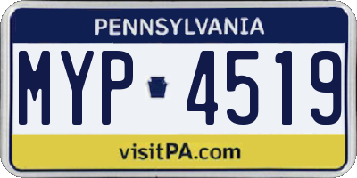 PA license plate MYP4519
