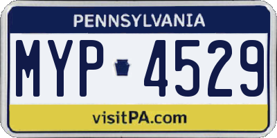 PA license plate MYP4529