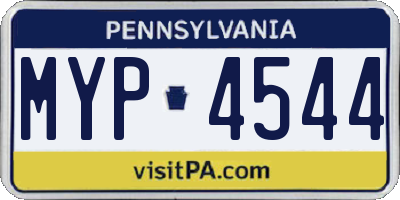 PA license plate MYP4544