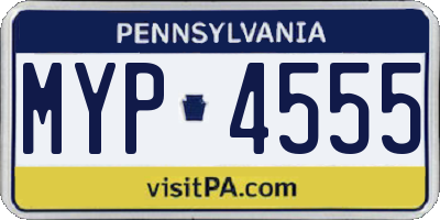 PA license plate MYP4555