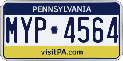 PA license plate MYP4564
