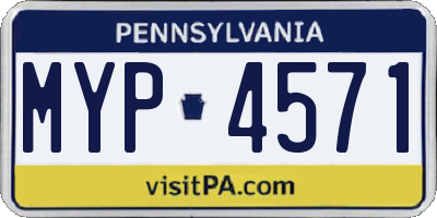 PA license plate MYP4571