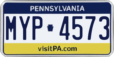 PA license plate MYP4573
