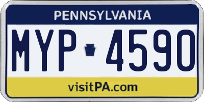PA license plate MYP4590