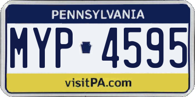 PA license plate MYP4595