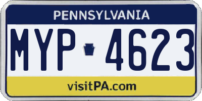 PA license plate MYP4623