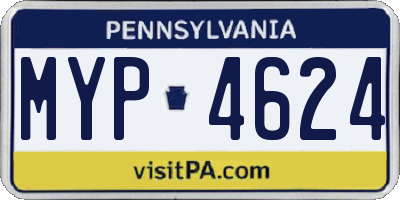 PA license plate MYP4624