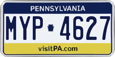 PA license plate MYP4627