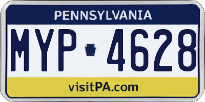 PA license plate MYP4628