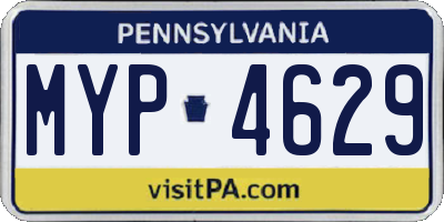 PA license plate MYP4629